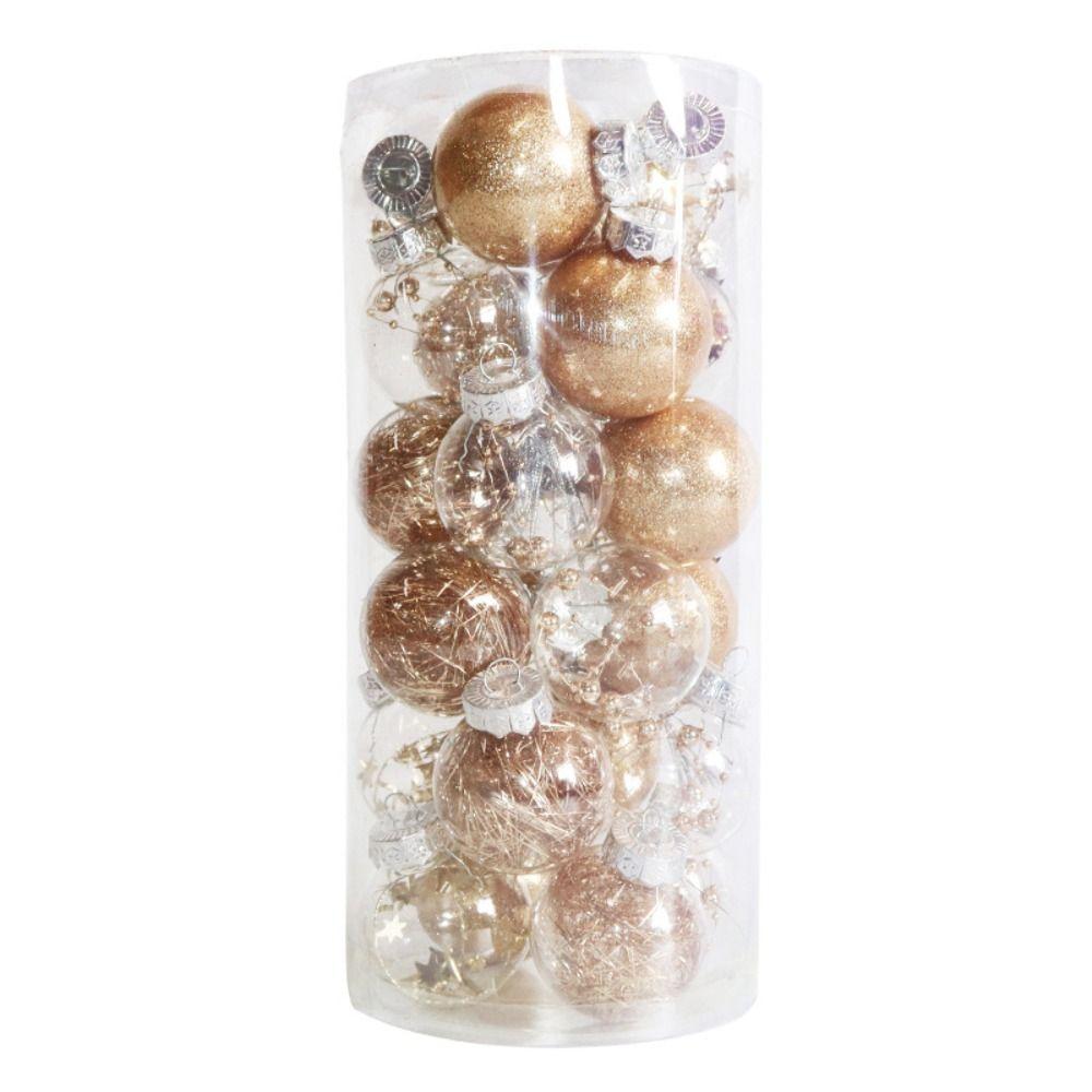 24pcs 6cm Painted Christmas Balls Set Christmas Tree Pendant  Indoor Outdoor Decoration