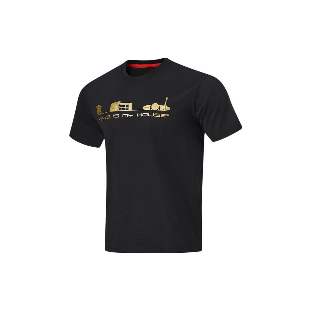 Li-Ning Wade Hall Of Fame Series Comfortable Loose-Fit Sportswear Short Sleeve T-Shirt Unisex Sportswear Black AHST939-1