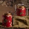 Kitchen Sealeds Canister Chinese Style Tea Box Convenient Exquisite Flower Prints Round Tea Tin Tea Storage Snacks Storage Box