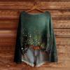 Women's Fashion Long Sleeve Christmas Snowman Snowflake Print Jacket Cardigan