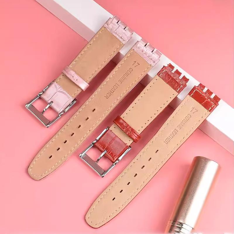 Cinturino per Orologio in Pelle di Mucca da 17 mm 19 mm per SWATCH Braccialetto Originale in Pelle di Mucca Uomo Donna Impermeabile Sportivo Cinturino di Ricambio