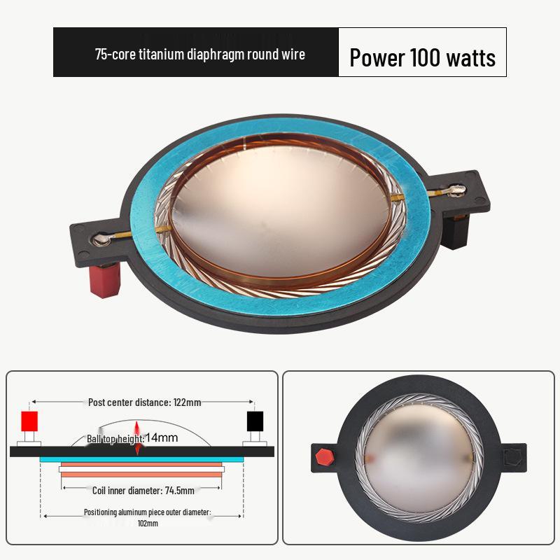 74.5mm Titanium Diaphragm Tweeter Voice Coil with Round & Flat Wire - 75 Core Speaker Audio Accessory