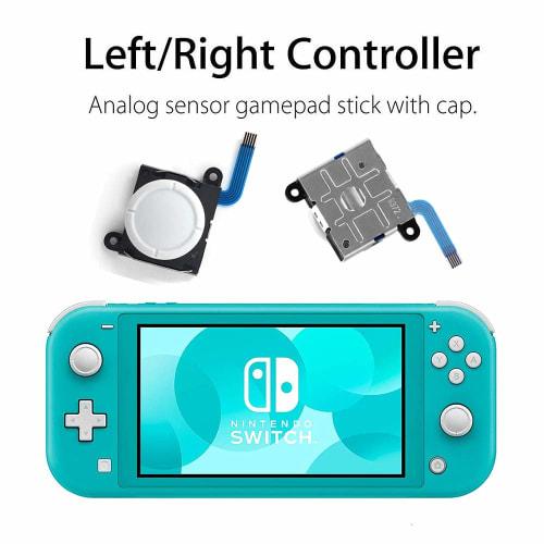Replacement Analog Joysticks for Switch Lite, 2 Joystick Right/Left Sensors, Repair Tool Kit Includes Tri-Wing, Cross Screwdriver, Pry Tool + 4 Thumbs