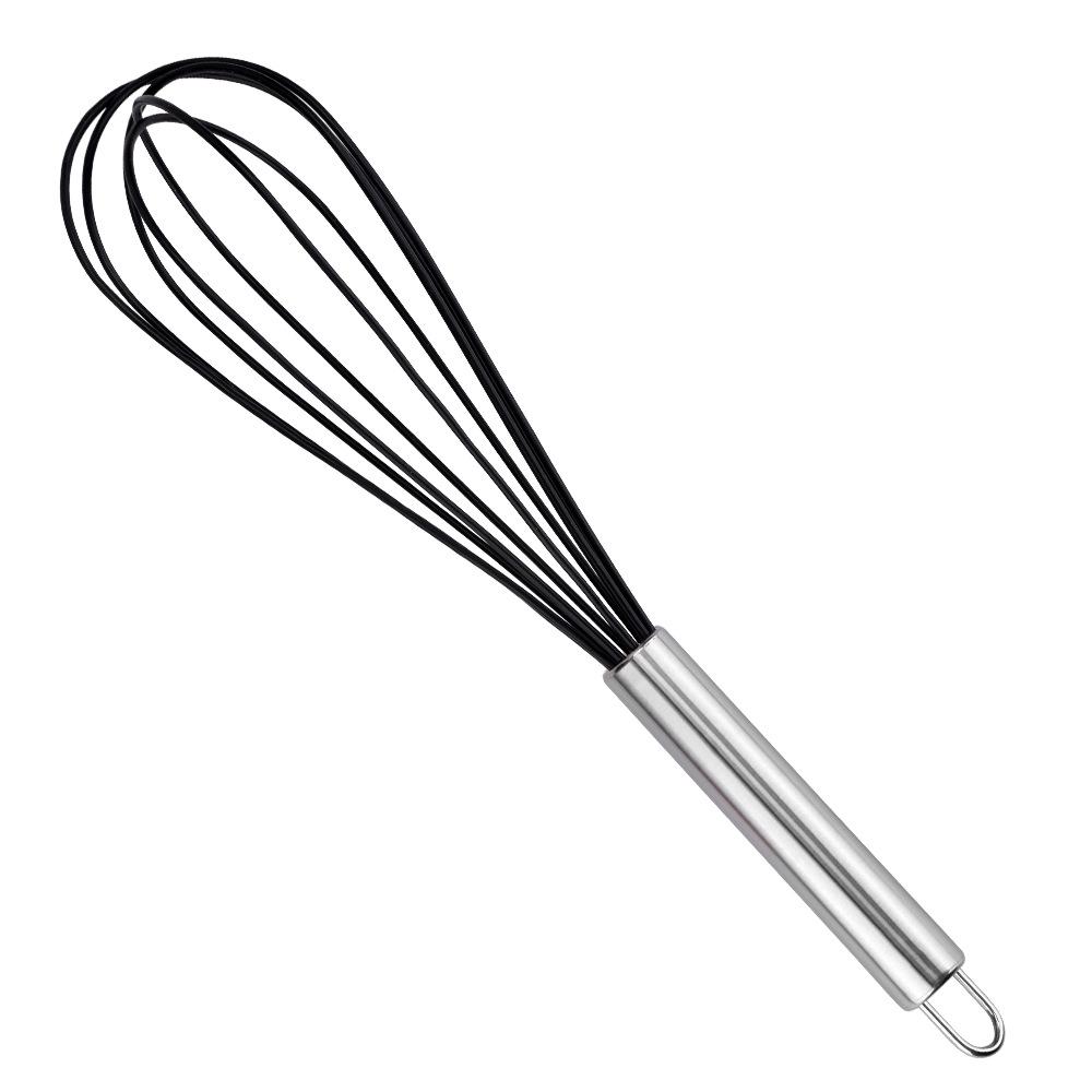 Stainless Steel Silicone Whisk - Handheld Cake Cream Beater Mixer Tool