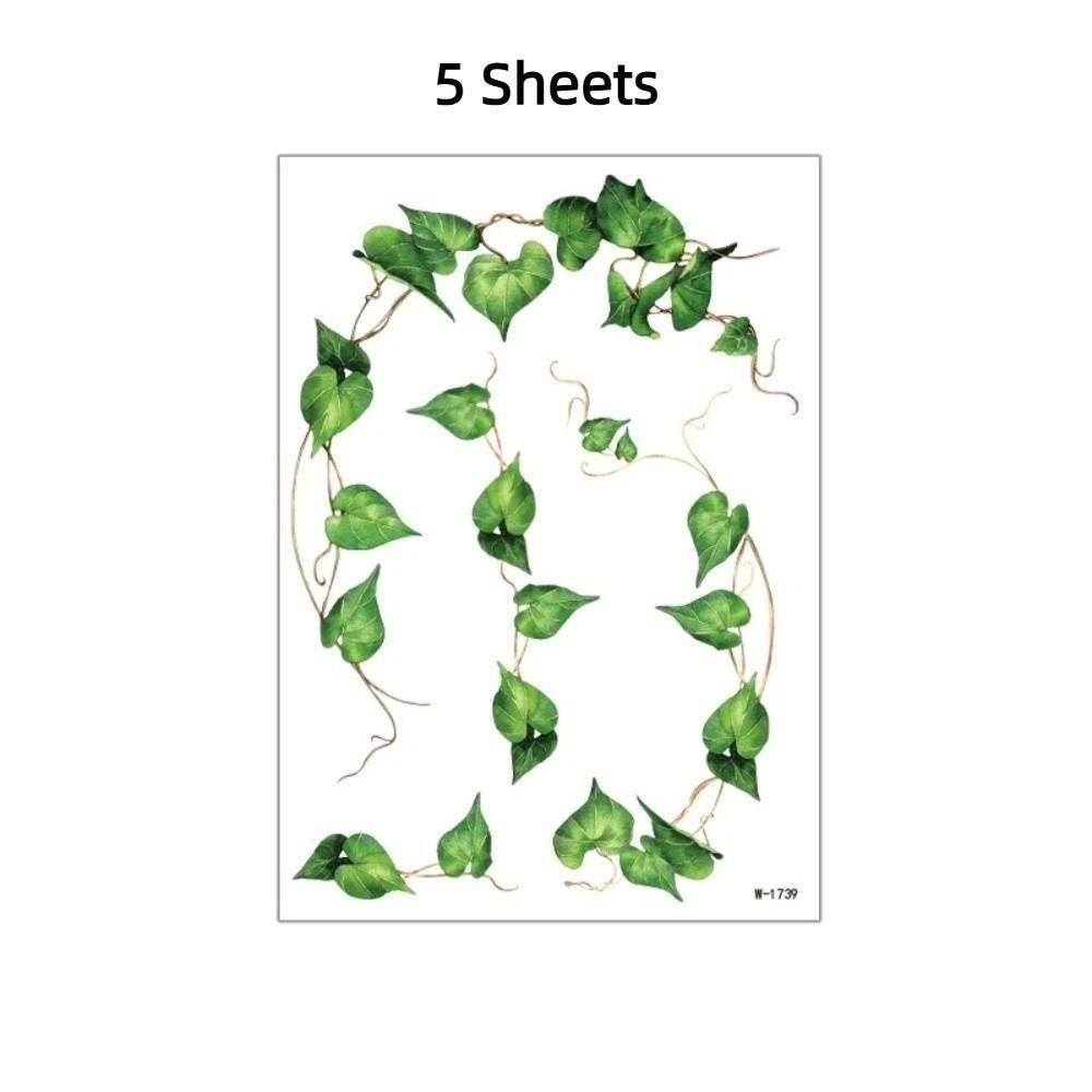 

5 Sheets Elf Fairy Vine Stickers Tattoo Stickers Long Lasting Makeup Stickers Neck Shoulder Arm Style 6