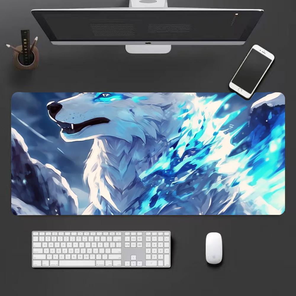 White wolf Mouse Pad Cute HD Mousepad Pad Extended Gaming Keyboard  LargeMousepad xcm XXL Gamer Mousepad
