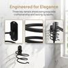 Black Hair Dryer Holder Hair Tool Organizer  Bathroom Barbershop Gym Locker Room Dormitory