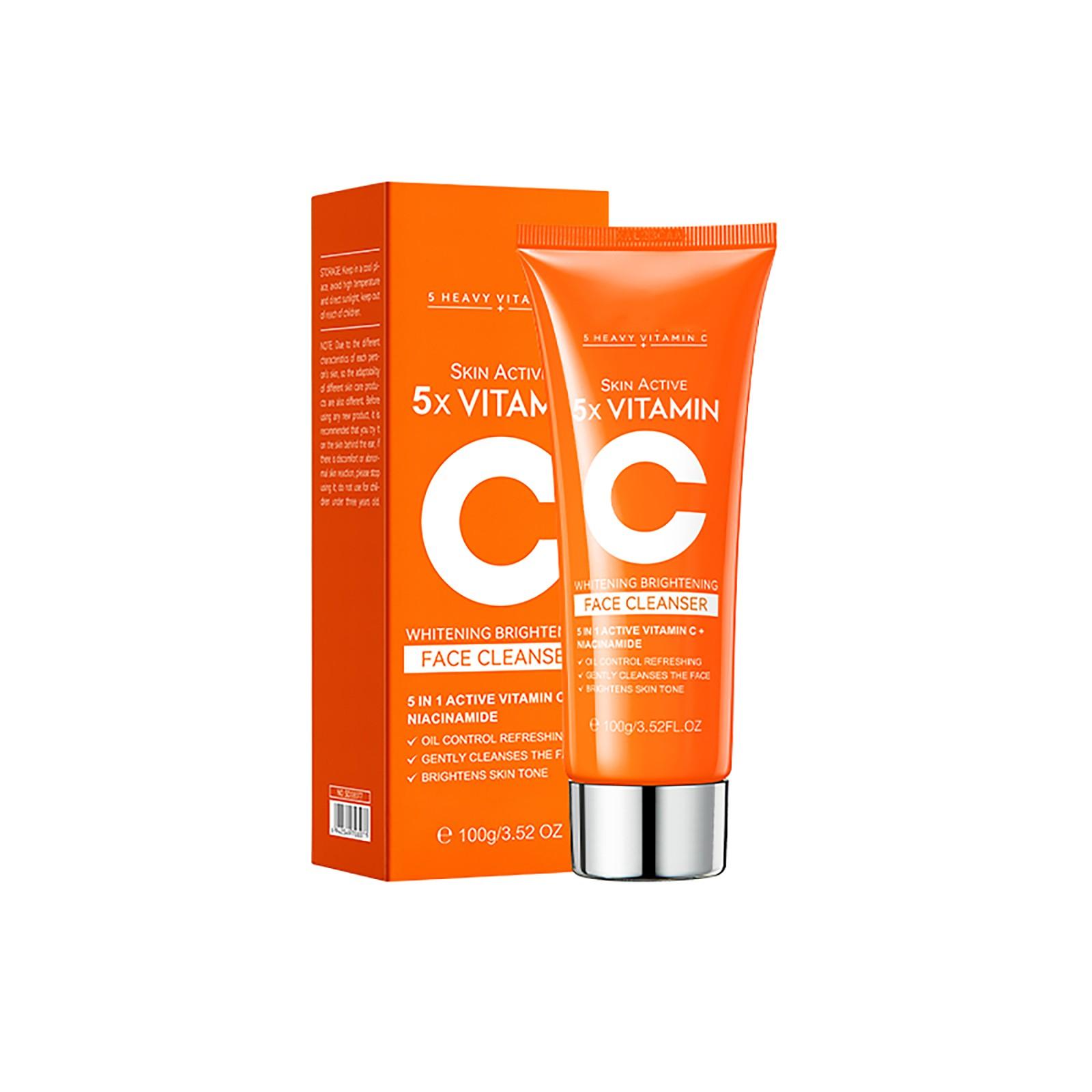 SADOER Vitamin C Face Cleanser 100g 3 5oz Gentle Exfoliating Whitening Brightening Facial Cleanser with 5x Active Vitamin C and Niacinamide One Size оранжевый