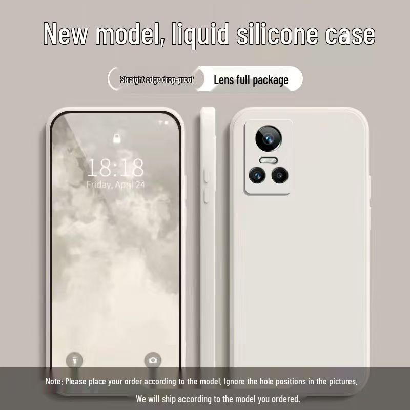 Realme GT Neo 3 Solid Color Rubik's Cube Liquid Case - Full Coverage Drop Protection Soft Case
