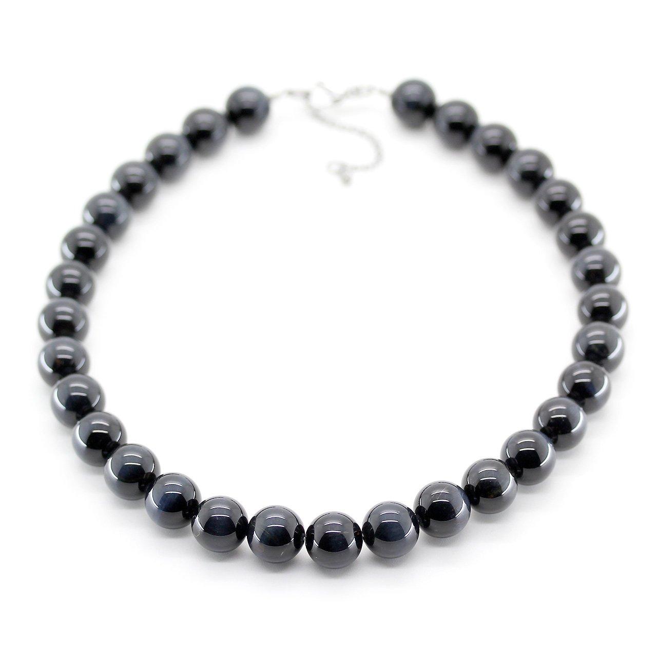 

4A Natural Stone Blue Tiger Eye Bead Necklace 12mm A power stone that brings you luck with money and [Ishiki] work! [n167]