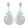 Vintage Elegant Luxury Cutout Oil Drop Flower Clear CZ Earrings for Women 925 Silver Needle Trendy Jewelry Valentine's Day Gift