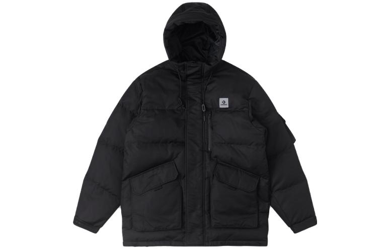 Converse Premium Mid Down Jackets Men s Black Hooded Moderate Down Jacket 10025249-A03 M