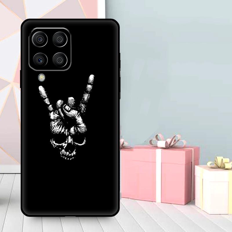 Rock and Roll Skull Case For Samsung Galaxy M56 M52 M32 M53 M16 M11 M21 M31 M35 M12 M13 M14 M15 M36 M55 M34 M54