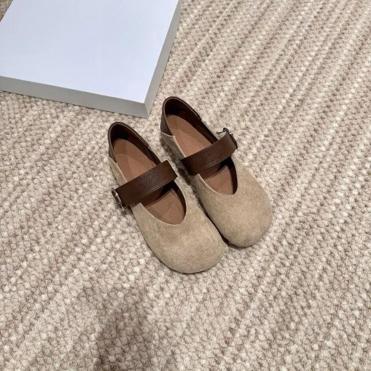 Retro Shoes, Women's Shallow Opening Single Shoes, Women's One-button Shoes