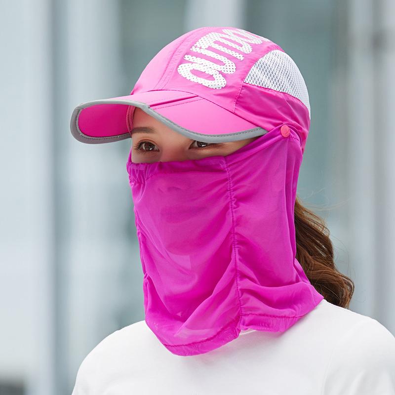 New Summer Quick Dry Cool Fold Baseball Cap Women Breathable Uv Protection Neck Cover Sun Hat Outdoor Men Hiking Visor Hats