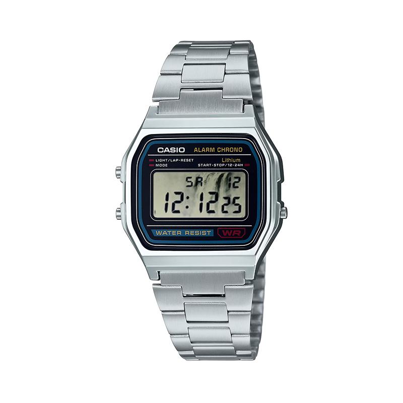 Casio Customized Watch Modified Series Ink Painting Style Quartz Steel Strap Same Style for Men and Women Black Dial A158WA-1