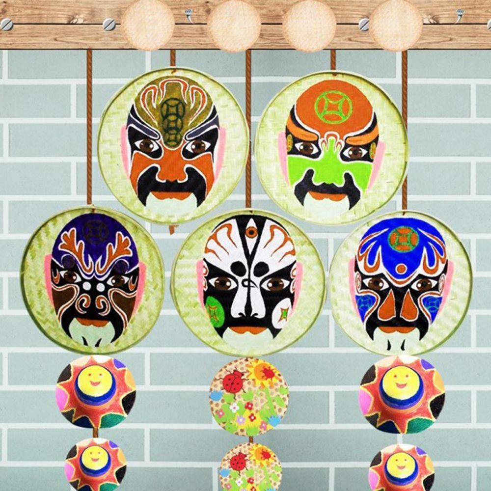 Wicker Woven Handmade Bamboo Raft Bamboo Basket Decor Ornaments Sieve Bamboo Raft Round Dustpan