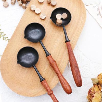 Wax Seal Spoon Melting Wax Spoon Sealing Vintage Wooden Handle For Wax Seal Stamp Wedding Invitations Gift Envelope Letter Art