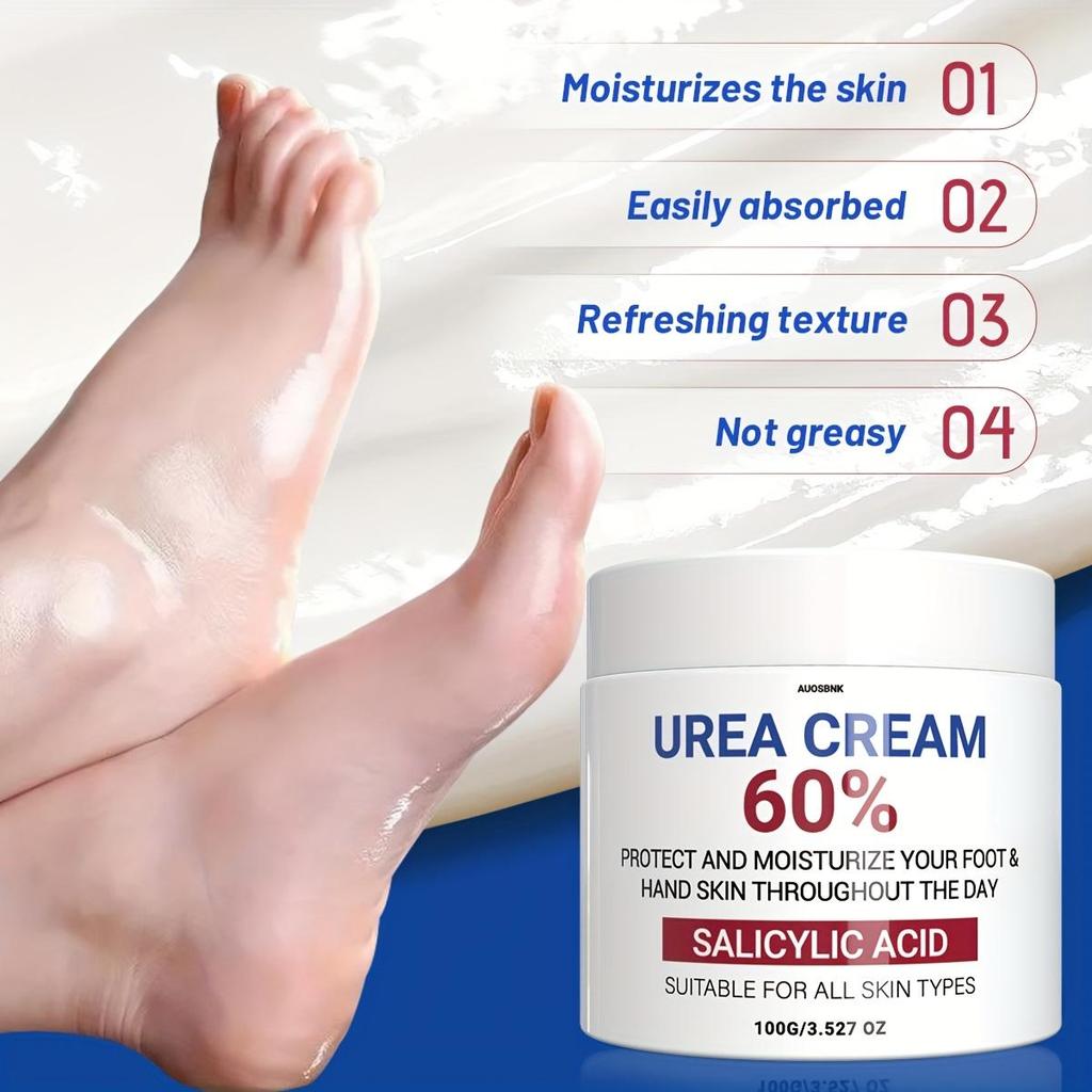 Krém s 60% ureou, Krém na nohy a ruce s ureou, Rychle se vstřebává, Nemastný, Bezpečný pro citlivou pokožku, Hydratační krém pro extrémně suchou pokožku, Vánoční dárek-100G