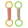 Pet Cotton Rope Dog Toys with Double-Ring Handle for Teeth Grinding, Gum Massage Chew Toy for Dogs Healthy Gift