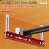 Aluminum Alloy Cabinet Hardware Jig Wardrobe Installation Tool with Adjustable Ruler for Accurate Closet Poles Mounting