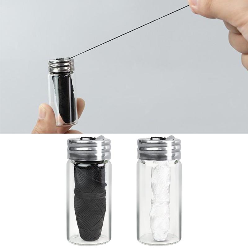 30M Vegan Biodegradable Bamboo Charcoal Dental Floss With Refillable Glass Holder Mint Flavored Tiny Floss