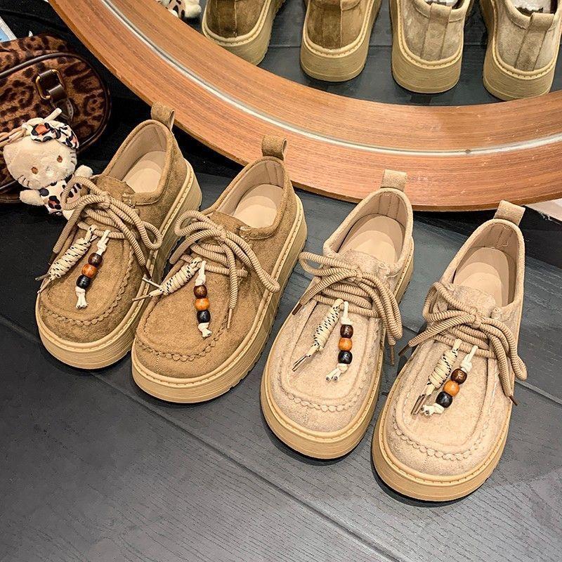 Popular kangaroo shoes retro single shoes small lazy shoes all-inclusive thick-soled heightening Birkenstocks women's 2025 autumn and winter