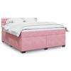 VidaXL Slat Bed Base with Mattress Pink 180x200 Cm Velvet 3288689