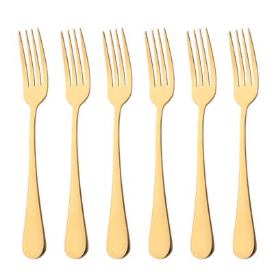 Drmfiy Dinner Forks Stainless Steel Dinnerware Set 6 Piece Snack Dessert Forks Tableware Salad Fork Cutlery Kitchen Utensils