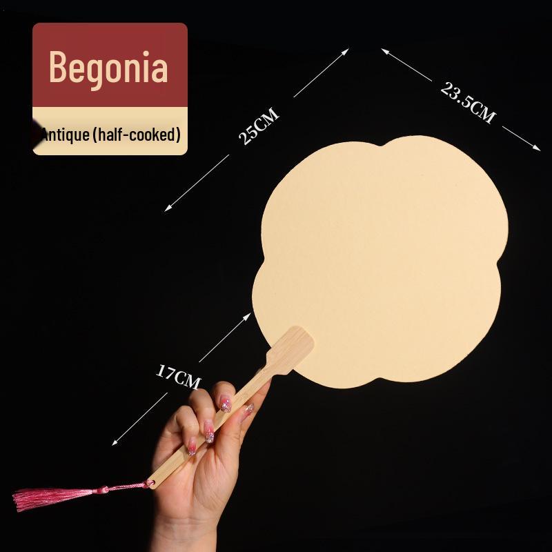 Thickened Double-Sided DIY Round Fan with Blank White Xuan Paper for Hand-Painting