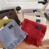 Korean Atmosphere Scarf Women's Winter Knitted Tassel High-end Feeling White and Warm Scarf Thickened In Autumn and Winter