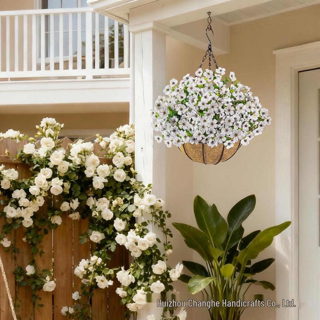 Spring Violet Eucalyptus Hanging Basket Pendant for Home Decoration