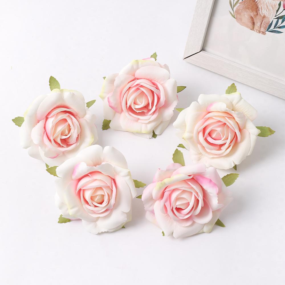 

3/5Pcs Rose Artificial Flowers Heads 7cm Silk Fake Flowers for Home Decor Wedding Brides Decortion DIY Craft Gift Accessories 3Pcs