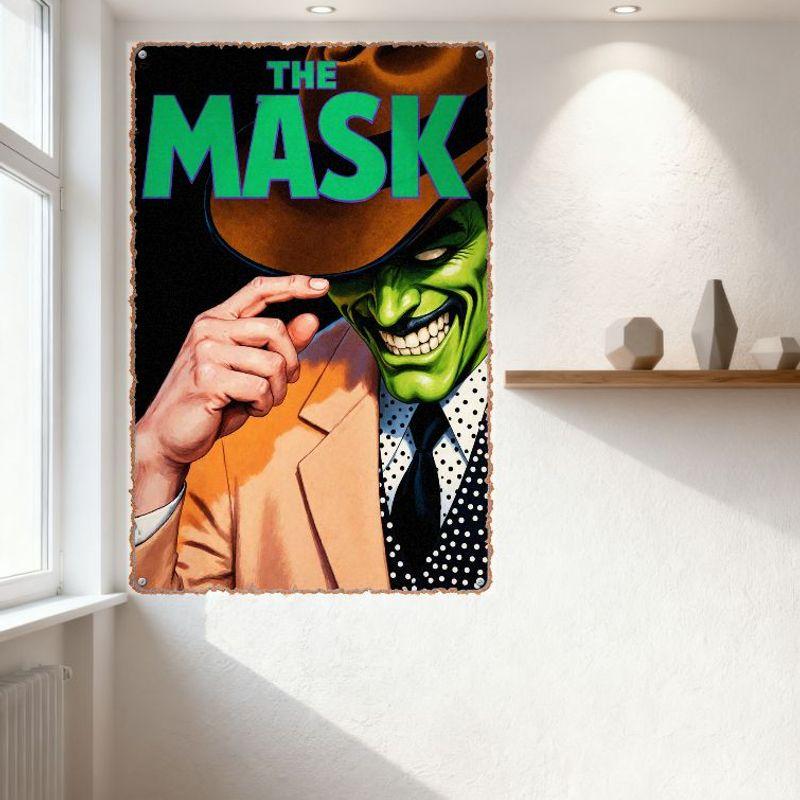 The Mask Vintage Comic - Book Style Metal Tin Sign for Home Bar Cafe Man Cave Decor