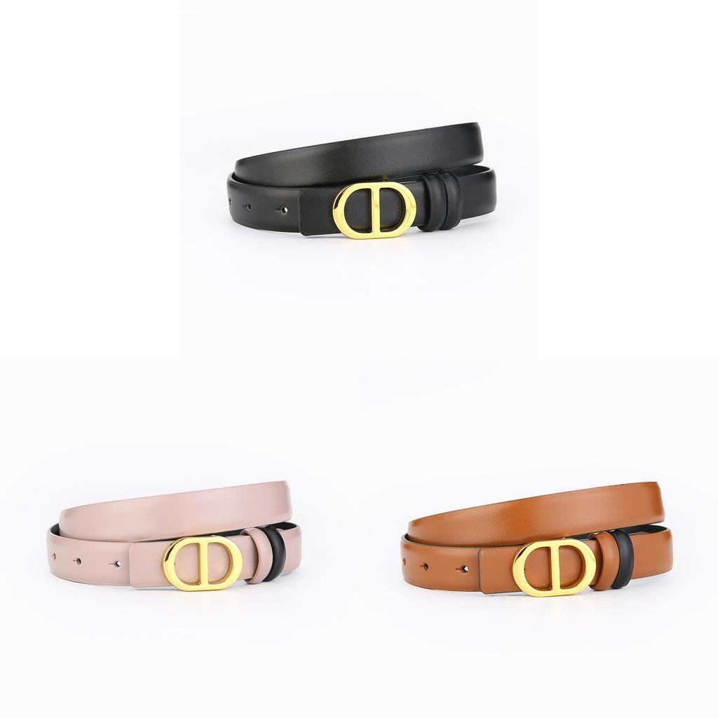 Genuine Leather Doublesided Belt For Women With Alloy Buckle For Casual And Office Wear