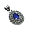 Pandantiv cu safir albastru Bijuterii lucrate manual Colier din argint 925 Bijuterii cu pietre prețioase din safir albastru Cadou pentru el de Anul Nou