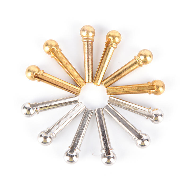 6Pcs Metal Bridge Pin Folk Acoustic Guitar String Pin Peg Nail Silver/Gold Color