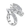 Huitan Novel Dragon Design Opening Rings Delicate Aesthetic Bright Finger Accessories for Women Opulent Chic Jewelry for Party