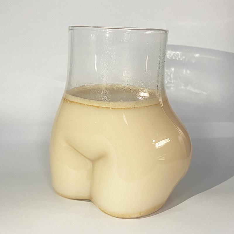 Vtipné Skleněné Pohárky Tvaru Zadku Průhledné Pítko Hip Cup Zadnice Pivní Sklenice Kreativní Sklenice na Koktejly Kávu Whiskey