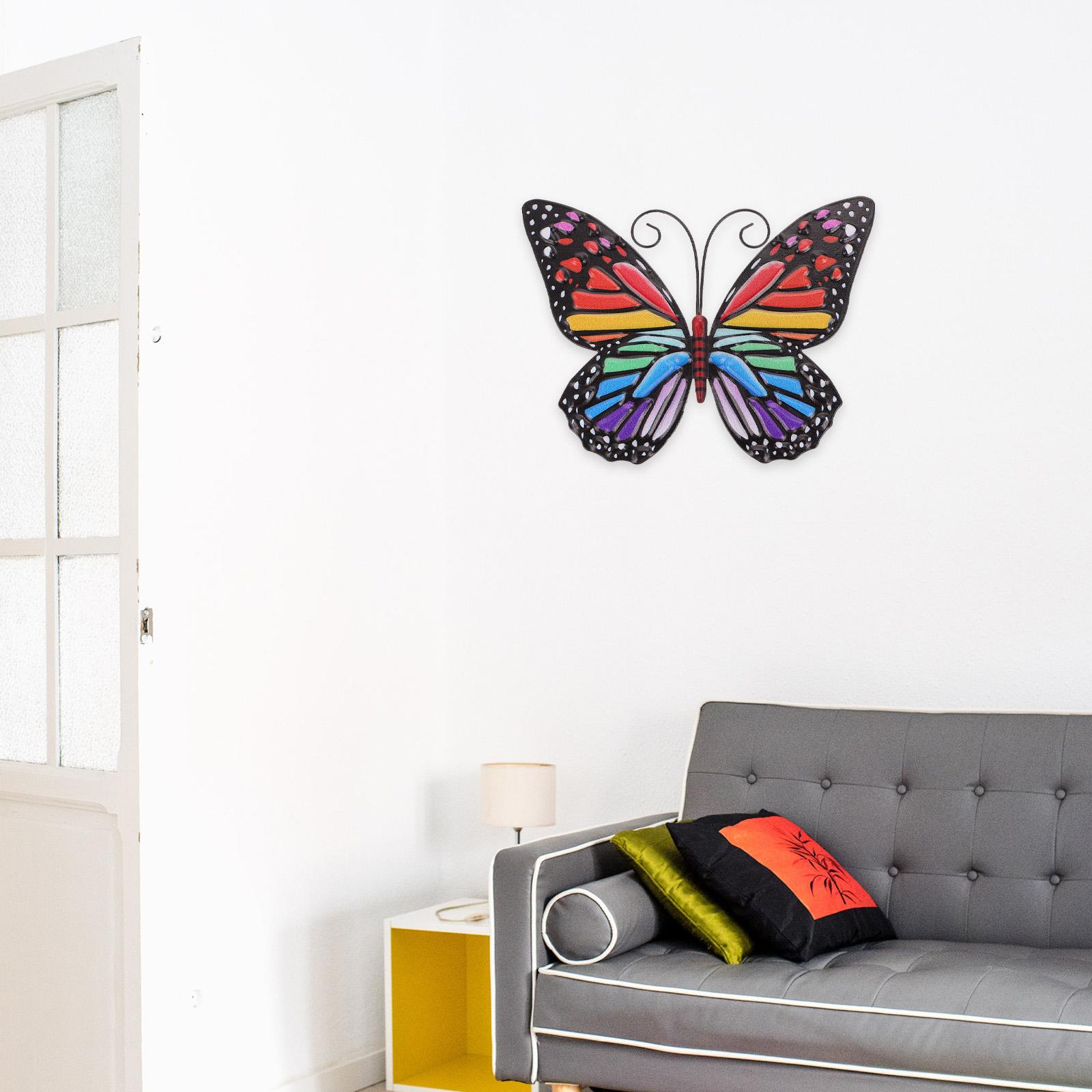 Butterfly Wall Decor Home Butterflies Sculpture Iron Decoration Outdoor Wrought Metal оранжевый