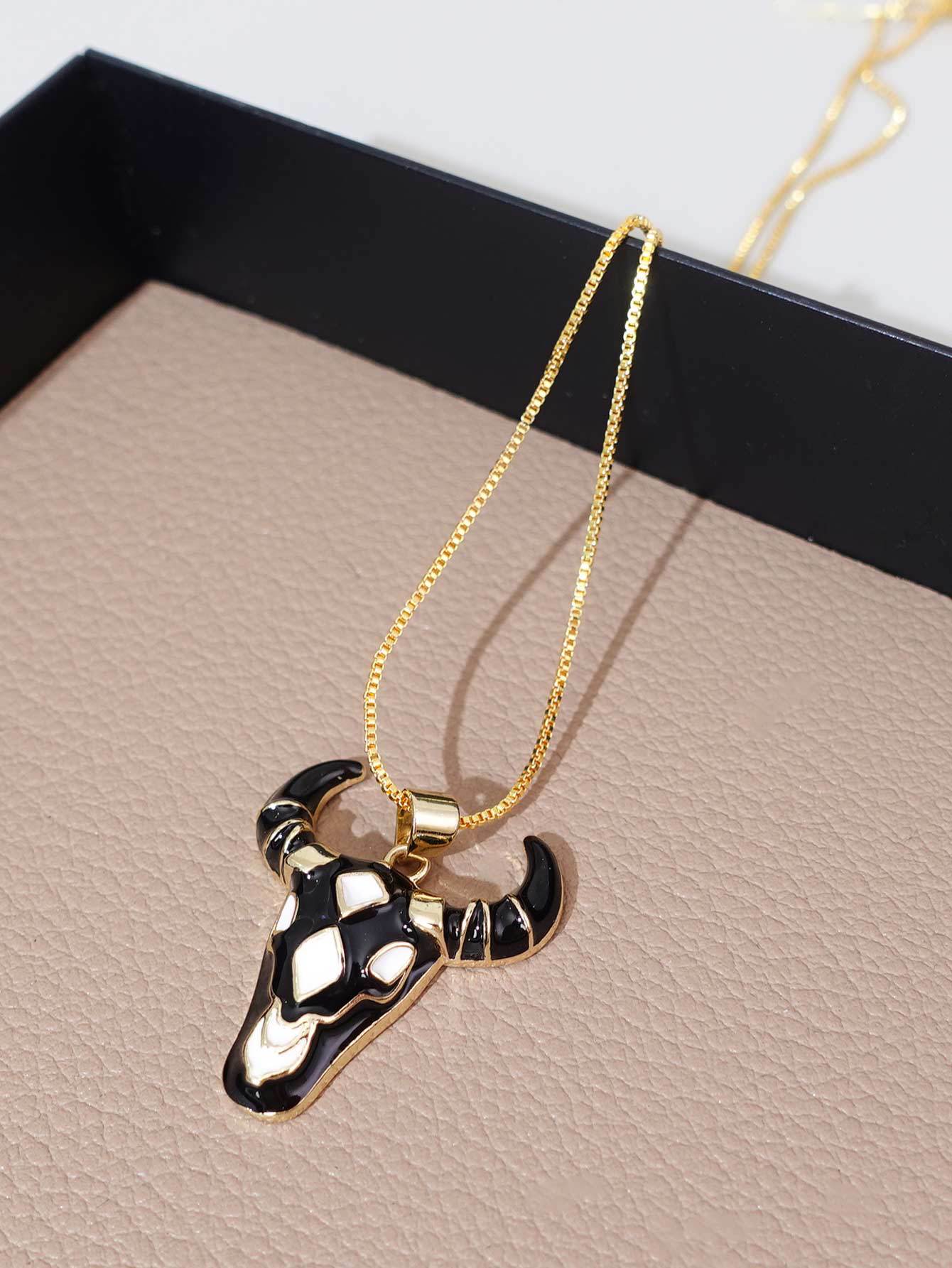 

Подвеска, ожерелье, цепь Explosive Box, преувеличенный дизайн, высококачественная цепочка на ключицу с капающей глазурью чёрный