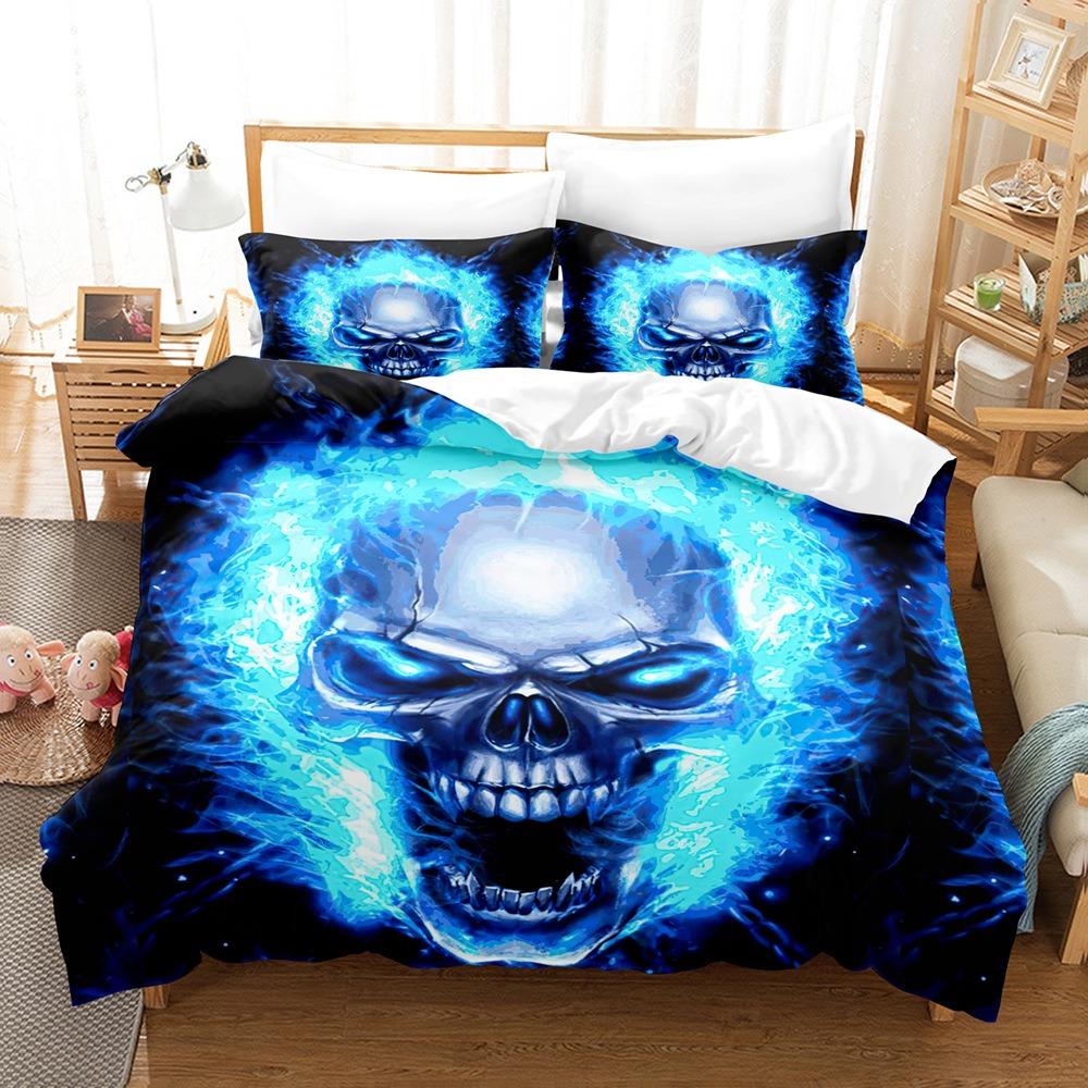 Halloween Bettwäsche Bettbezug Set 3-teilige Bettwäschesets Einzelgröße Queen-Size King-Size Einzel-Bettdeckenset Bettwäsche Dekorative Sets