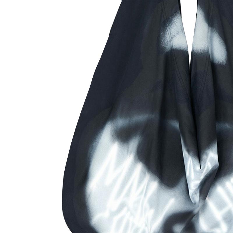 Givenchy Chito X  Collaboration Black And White Boy And Dog Print Label Effect Printed Cotton Extra Long Shoulder Tote Bag BK509MK1DH-001