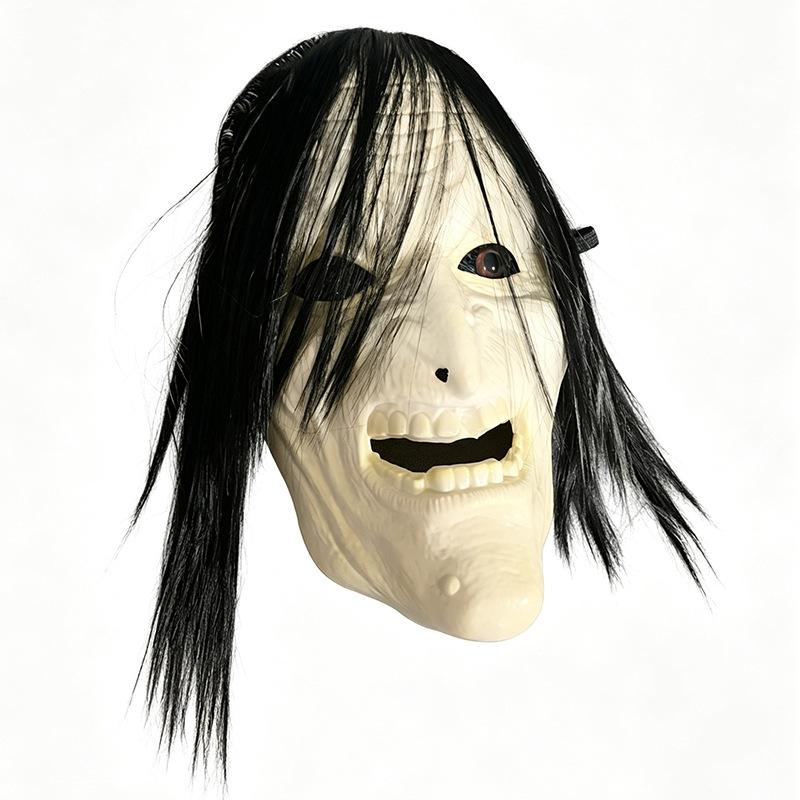 Scary Witch Mask With Long Nose Realistic Halloween Prop For Party Activities Adult Size Plastic Hand-Painted Face Mask