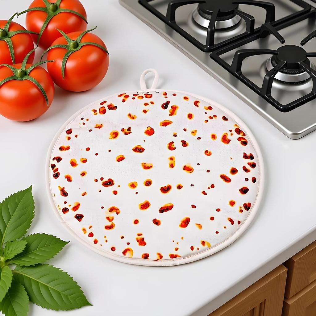 Microwave Tortilla Warmer 12Inch Insulated Cloth Tortilla Bag Naan Taco Food Warmer Pouch for Corn Taco Pizza Roll Home Party