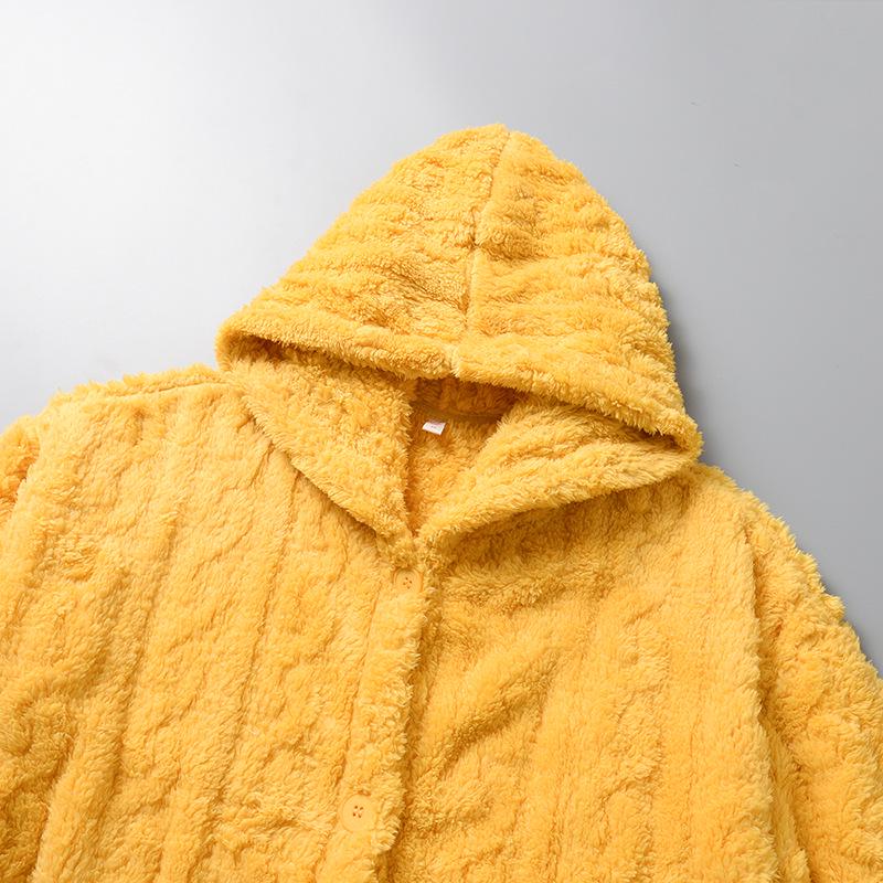 Dámský žakárový pyžamový set a dlouhý župan na zimu 2024 - Všestranné sametové oblečení na doma/ven