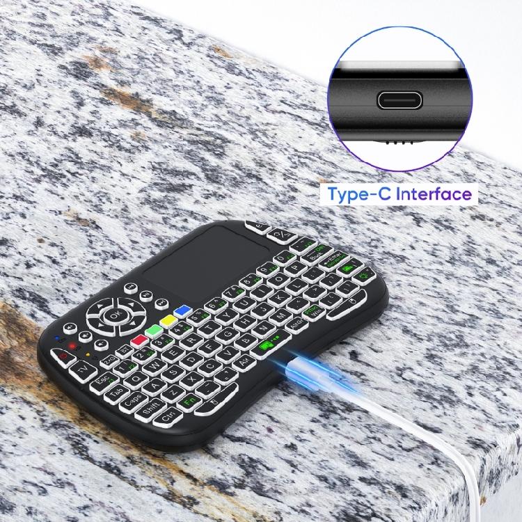 2.4GHz Mini Wireless Keyboard w/ Touchpad,Keyboard,LED Backlit,Portable Keyboard