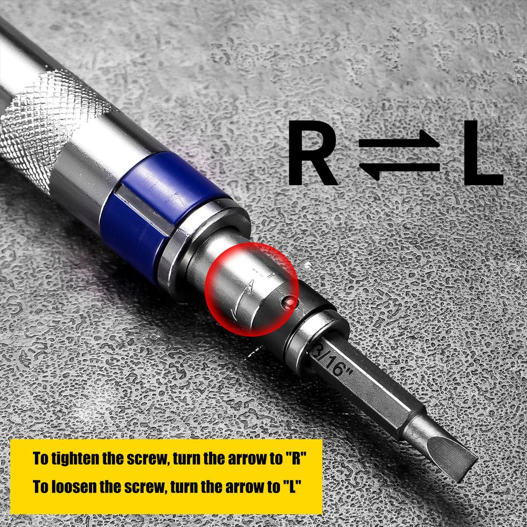 Impact Screwdriver Kit Detachable Head Reversible Direction For Auto Repair And DIY Steel Construction