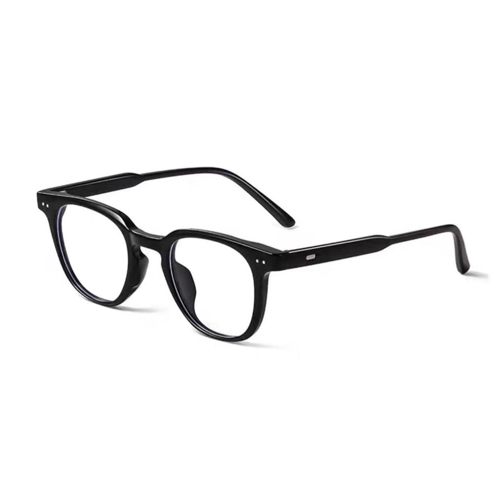 Women's Retro Square Black Frame Glasses - Bare Face Enhancement for Small, Round Faces, Myopia-Friendly