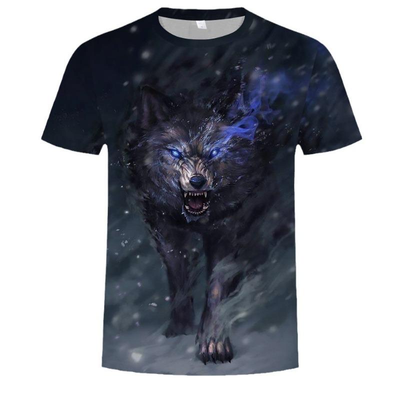 Men's 3D Printed T-Shirt Animal Pattern Printing Short Sleeve O-Neck Pullover Casual Top